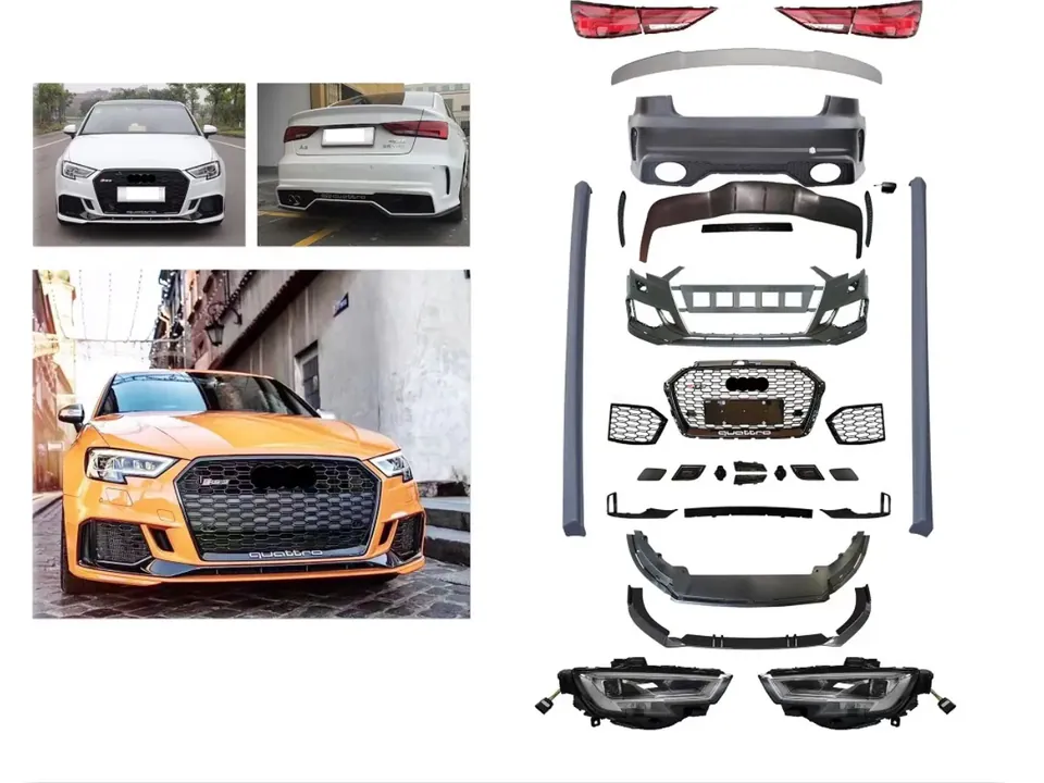 Audi A3 8V Sedan RS3 görünümlü makyajlı body kit parçaları
