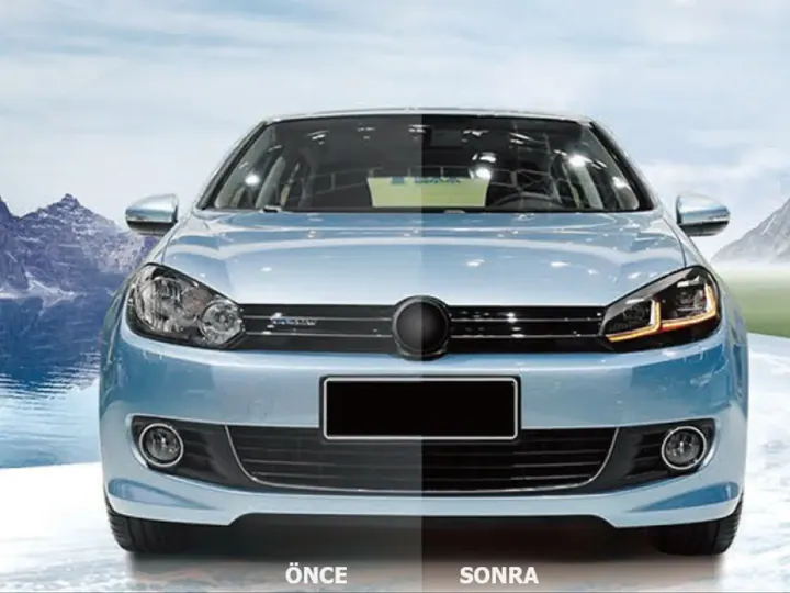 Volkswagen Golf 6 için Golf 7.5 görünümlü J LED far – görsel 1