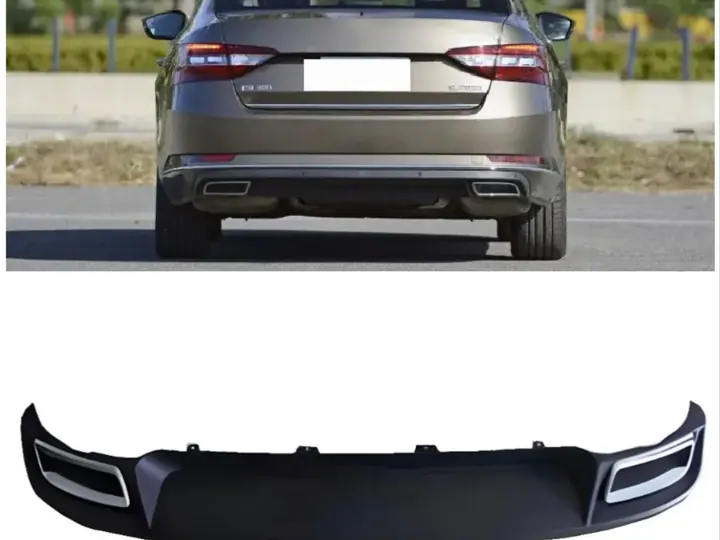 Skoda Superb 3 krom çıkış görünümlü arka difüzör – görsel 1