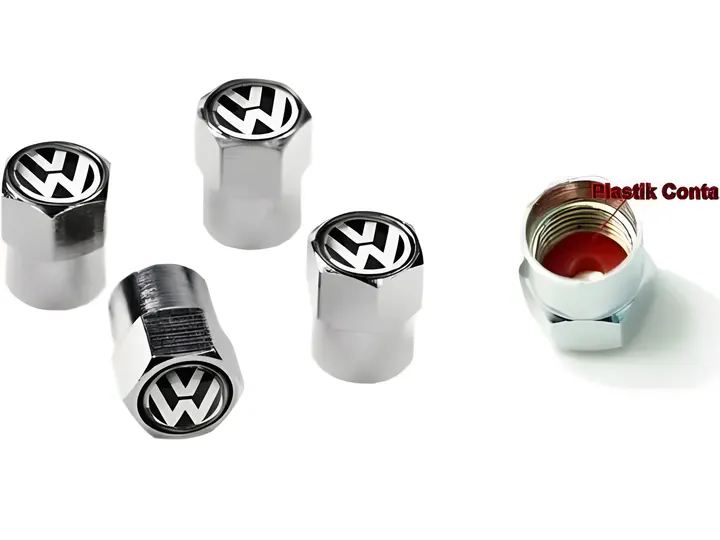 Volkswagen logolu lastik sibop kapağı takımı