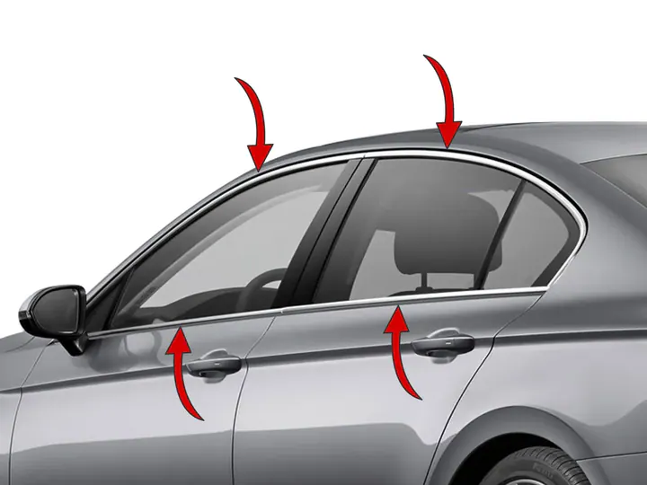 Volkswagen Passat B8.5 krom cam çerçevesi 8 parça – görsel 1