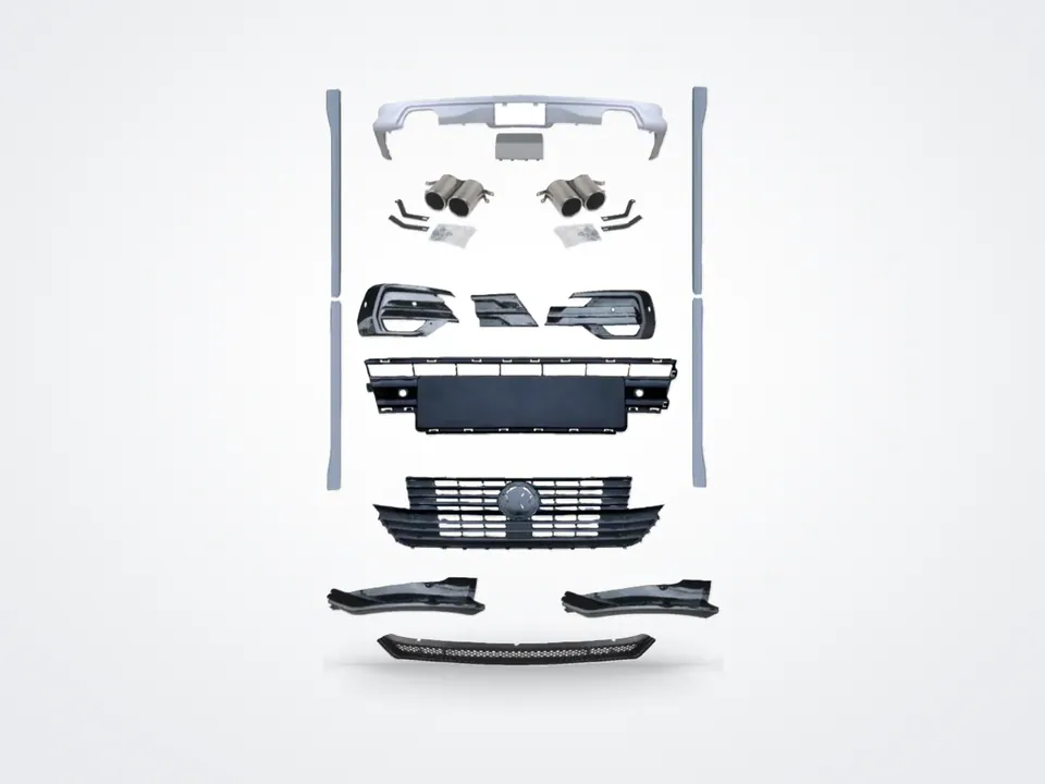 Volkswagen Caravelle T6.1 siyah panjurlu R-Line görünümlü body kit