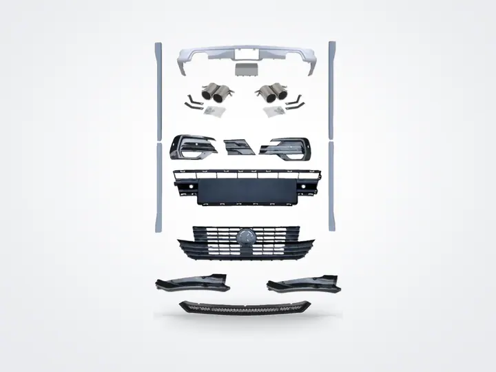 Volkswagen Caravelle T6.1 siyah panjurlu R-Line görünümlü body kit