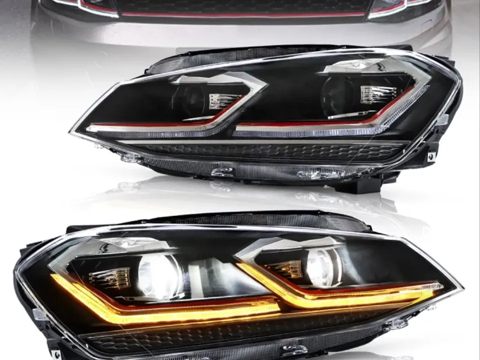 Volkswagen Golf 7.5 GTI kırmızı detaylı J LED far – görsel 1